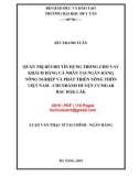 Luận văn Thạc sĩ Tài chính ngân hàng: Quản trị rủi ro tín dụng trong cho vay khách hàng cá nhân tại Ngân hàng Nông nghiệp và Phát triển Nông thôn Việt Nam - Chi nhánh Cư Mgar Bắc Đăk Lăk