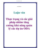 Luận văn: Thực trạng và các giải pháp nhằm tăng cường khả năng quản lý các dự án ODA