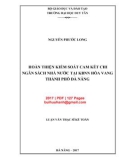 Luận văn Thạc sĩ Kế toán: Hoàn thiện kiểm soát cam kết chi ngân sách Nhà nước tại KBNN Hòa Vang thành phố Đà Nẵng