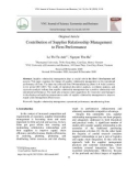 Contribution of supplier relationship management to firm performance