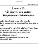 Lecture 13: Sắp xếp yêu cầu ưu tiên Requirements Prioritization