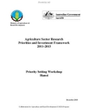 Báo cáo nghiên cứu nông nghiệp Agriculture Sector Research Priorities and Investment Framework 2011-2015 