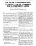 Evaluation of word embedding techniques for the Vietnamese SMS spam detection model