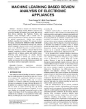 Machine learning based review analysis of electronic appliances