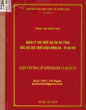 Luận văn Thạc sĩ Kinh doanh và quản lý: Quản lý thu thuế Giá trị gia tăng của Chi cục Thuế quận Đống Đa - TP. Hà Nội