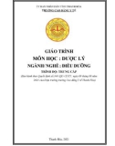 Giáo trình Dược lý (Ngành: Điều dưỡng - Trình độ: Trung cấp) - Trường Cao đẳng Y tế Thanh Hoá