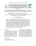 Identifying the role of determinantsand indicators affecting climate change adaptive capacity in Da Nang city, Vietnam