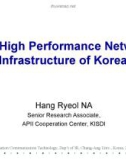 Int’l High Performance Network Infrastructure of Korea