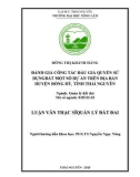 Luận văn Thạc sĩ Quản lý Đất đai: Đánh giá công tác đấu giá quyền sử dụng đất một số dự án trên địa bàn huyện Đồng Hỷ, tỉnh Thái Nguyên