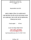 Luận văn Thạc sĩ Kế toán: Hoàn thiện công tác kiểm soát chi thường xuyên ngân sách Nhà nước qua kho bạc Nhà nước huyện Bình Sơn tỉnh Quảng Ngãi - Phạm Hồng Chuyên