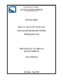 Tóm tắt Luận văn Thạc sĩ Quản lý kinh tế: Quản lý Nhà nước về đất đai trên địa bàn huyện Duy Xuyên, tỉnh Quảng Nam