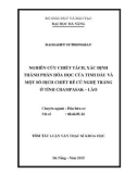 Tóm tắt luận văn Thạc sĩ Khoa học: Nghiên cứu chiết tách, xác định thành phần hóa học của tinh dầu và một số dịch chiết rễ củ Nghệ trắng ở tỉnh Champasak – Lào