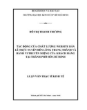 Luận văn Thạc sĩ Kinh tế: Tác động của chất lượng website bán lẻ trực tuyến đến lòng trung thành và hành vi truyền miệng của khách hàng tại thành phố Hồ Chí Minh
