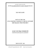 Luận văn Thạc sĩ Kinh tế: Quản lý thu chi ở các trường cao đẳng và trung cấp nghề trên địa bàn tỉnh Vĩnh Phúc