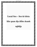 Local Seo – Seo từ khóa liên quan địa điểm doanh nghiệp