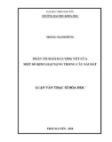Luận văn Thạc sĩ Hoá học: Phân tích hàm lượng vết của một số kim loại nặng trong cây Sài đất