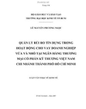 Luận văn: Quản lý rủi ro tín dụng trong hoạt động cho vay DN vừa và nhỏ tại NHTM CP Kỹ thương Việt Nam chi nhánh tp.HCM