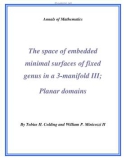 Đề tài The space of embedded minimal surfaces of fixed genus in a 3-manifold III; Planar domains 