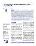 A computational study of cysteine and glutathione binding to small gold cluster Au8