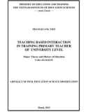 Abstract of Ph.D. Education science dissertation: Teaching based interaction in training primary teacher of university level