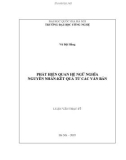 LUẬN VĂN: PHÁT HIỆN QUAN HỆ NGỮ NGHĨA NGUYÊN NHÂN-KẾT QUẢ TỪ CÁC VĂN BẢN