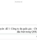 Công ty đa quốc gia – Chủ thể đặc biệt trong QHKTQT