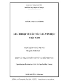 Luận văn Thạc sĩ Ngôn ngữ và Văn hóa Việt Nam: Giai thoại về các tác gia văn học Việt Nam