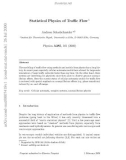 Statistical Physics of Traffic Flow