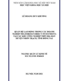 Luận văn Thạc sĩ Quản lý kinh tế: Quan hệ lao động trong các doanh nghiệp FDI (Foreign Direct Investment) tại các khu công nghiệp trên địa bàn huyện Nhơn Trạch, tỉnh Đồng Nai