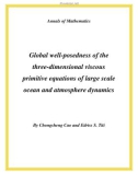 Đề tài Global well-posedness of the three-dimensional viscous primitive equations of large scale ocean and atmosphere dynamics 