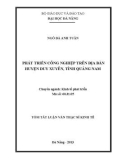 Tóm tắt Luận văn Thạc sĩ Kinh tế: Phát triển công nghiệp trên địa bàn huyện Duy Xuyên, tỉnh Quảng Nam