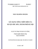 Luận văn thạc sĩ Quản lý công: Xây dựng nông thôn mới cuar huyện Sóc Sơn, thành phố Hà Nội