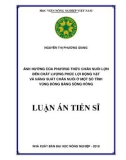 Luận án tiến sĩ Nông nghiệp: Ảnh hưởng của phương thức chăn nuôi lợn đến chất lượng phúc lợi động vật và năng suất chăn nuôi ở một số tỉnh vùng Đồng bằng Sông Hồng