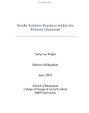 Master's thesis of Education: Gender inclusive practices within the primary classroom