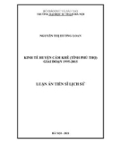 Luận án Tiến sĩ Lịch sử: Kinh tế huyện Cẩm Khê (tỉnh Phú Thọ) giai đoạn 1995 - 2015