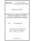 Khóa luận tốt nghiệp: Giải pháp nhằm nâng cao hiệu quả tạo động lực cho người lao động tại nhà hàng Le Champa – Resort & Spa Le Belhamy