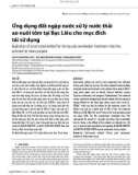 Ứng dụng đất ngập nước xử lý nước thải ao nuôi tôm tại Bạc Liêu cho mục đích tái sử dụng