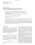 Báo cáo hóa học: Research Article Feedback Amplitude Modulation Synthesis