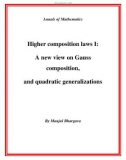 Đề tài Higher composition laws I: A new view on Gauss composition, and quadratic generalizations 