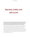 Khai thác AirPlay trên thiết bị iOS