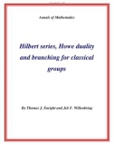 Đề tài Hilbert series, Howe duality and branching for classical groups 