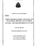 Khóa luận tốt nghiệp Tài chính - Ngân hàng: Phân tích hoạt động tín dụng tại Ngân hàng Thương mại Cổ phần Sài Gòn – Hà Nội chi nhánh Cần Thơ