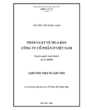 Luận văn Thạc sĩ Luật học: Pháp luật về mua bán công ty cổ phần ở Việt Nam