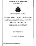 Khóa luận tốt nghiệp Tài chính - Ngân hàng: Phân tích hoạt động tín dụng của Ngân hàng Thương mại Cổ phần Sài Gòn Thương Tín chi nhánh Kiên Giang