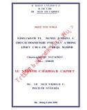 Luận văn Thạc sĩ Kinh tế: Nâng cao chất lượng nguồn nhân lực cho các doanh nghiệp nhỏ và vừa trong lĩnh vực du lịch ở tỉnh Quảng Bình