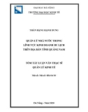 Tóm tắt Luận văn Thạc sĩ Quản lý kinh tế: Quản lý nhà nước trong lĩnh vực kinh doanh du lịch trên địa bàn tỉnh Quảng Nam
