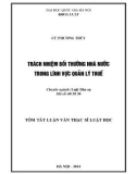 Tóm tắt luận văn Thạc sỹ Luật học: Trách nhiệm bồi thường nhà nước trong lĩnh vực quản lý kinh tế