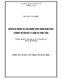 Tóm tắt luận văn Thạc sĩ Luật học: Quyền và nghĩa vụ của người chấp hành hình phạt tù một số vấn đề lý luận và thực tiễn