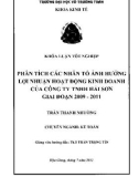 Khóa luận tốt nghiệp Kế toán: Phân tích các nhân tố ảnh hưởng lợi nhuận hoạt động kinh doanh của Công ty TNHH Hải Sơn giai đoạn 2009-2011