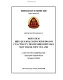 Luận văn tốt nghiệp Quản trị kinh doanh: Phân tích hiệu quả hoạt động kinh doanh của Công ty trách nhiệm hữu hạn một thành viên Vân Anh